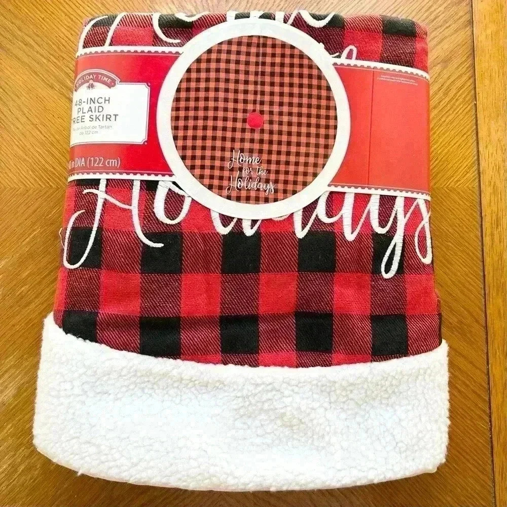48” Plaid Home for the Holidays Christmas Tree Skirt